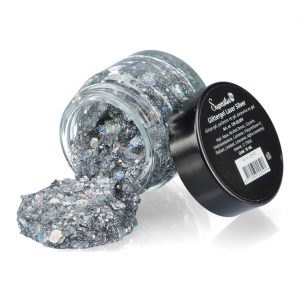Glitzergel Profiqualität von SUPERSTAR Bühnenmaterial mit großen Partikeln CARNIVAL einfarbig silber