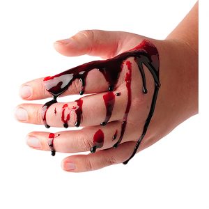 Blutiges Kunstblut zur Wundendarstellung Profiqualität von SUPERSTAR dickflüssig abwaschbar ZOMBIEBLOOD dunkelrot rot