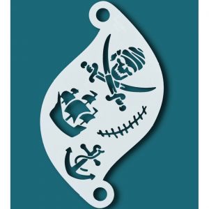 Piraten Facepainting Schminkhilfe Schablone von SUPERSTAR PIRATE Schiff und Anker weiß