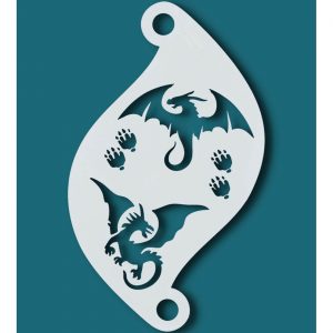 Drache Dinosaurier Facepainting Schminkhilfe Schablone von SUPERSTAR DRAGONS fliegende Drachen weiß