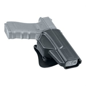 Gürtelholster Polymer Paddle large für GLOCK 17 oder 19 etc Paddleholster mit Entriegelungshebel oben passgenau geprägt