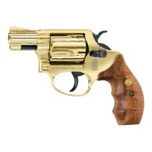 Schreckschussrevolver 9mm R.K. SMITH & WESSON CHIEF GO HG Chiefs Spechial vergoldet Holzgriff