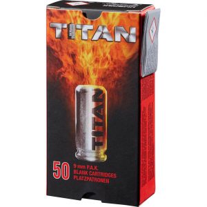 Schreckschuss Platzpatronen 9mm P.A.K. TITAN Pistolenmunition gesteckt -3