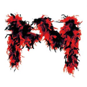 Federboa 65g Deluxe mit viel Federmaterial zweifarbig schwarz-rot