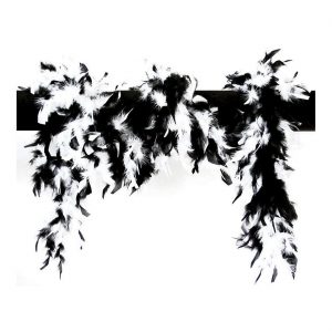 Federboa 65g Deluxe mit viel Federmaterial zweifarbig schwarz-weiß