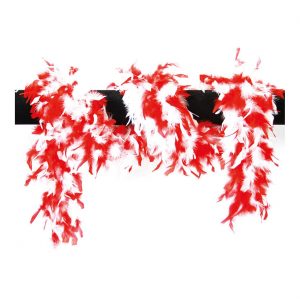 Federboa 65g Deluxe mit viel Federmaterial zweifarbig rot-weiß