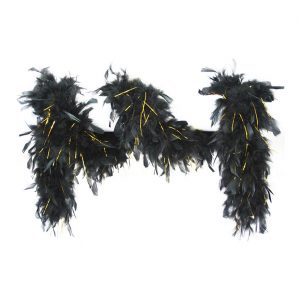 Federboa mit Metallic 65g Deluxe mit viel Federmaterial und Lurex zweifarbig schwarz-gold