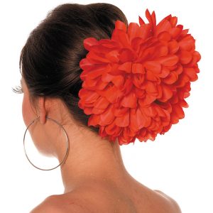 Hawaii / Blumen Haarclip mit Blume Haarklammer Deluxe rot
