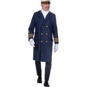 Schiffskapitän Uniform Kostüm Mantel Deluxe dunkelblau