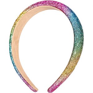 60er Jahre Haarreif Glitzer Deluxe bunt regenbogen