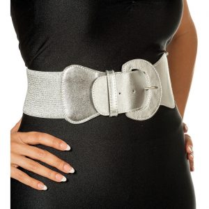 Show Stretchgürtel breit Deluxe silber
