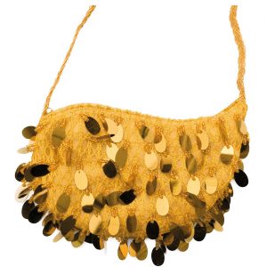 Showgirl Pailletten Handtasche Umhängetasche gold