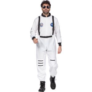 Astronaut Kostüm Overall Deluxe weiß-schwarz