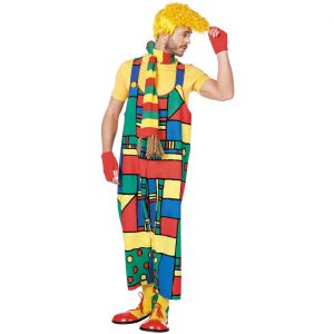 Clown Kostüm Teile-Set Latzhose für Herren MONDRIAAN bunt