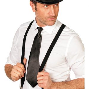 Krawatte elegant mit Gummiband einfarbig schwarz