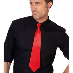 Krawatte elegant mit Gummiband einfarbig rot