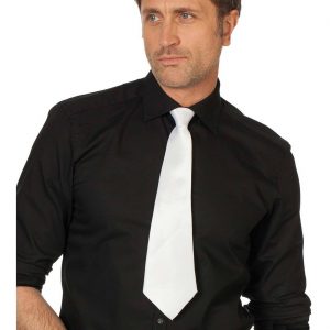 Krawatte elegant mit Gummiband einfarbig weiß