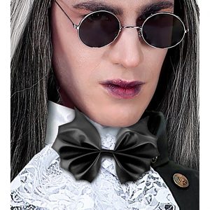Vampir / Fledermaus Motivfliege in Lederoptik schwarz