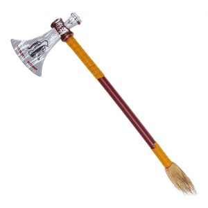 Indianer Axt Tomahawk mit Adlermotiv und Kunstfell braun-grau