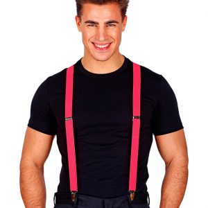 Hosenträger schmal einfarbig neonpink