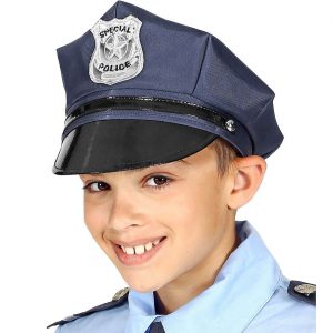 Polizei Schildmütze für Kinder einstellbar Special Police dunkelblau-silber