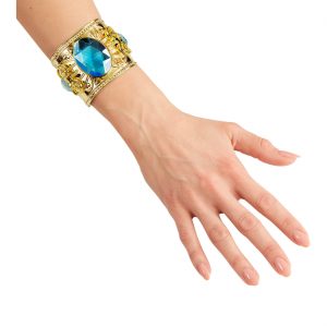 Cleopatra / Griechin Armreif Armspange für Handgelenk oder Oberarm mit Steinen gold-türkis
