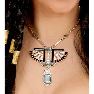 Cleopatra Pharao Halskette Collier mit Steinen gold-türkis