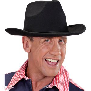 Cowgirl Cowboy Cowboyhut aus gebürstetem Filz Real Look schwarz