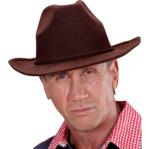 Cowgirl Cowboy Cowboyhut aus gebürstetem Filz Real Look braun