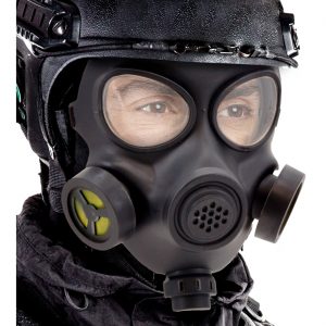 Toxisch Radioaktiv Fake Atemmaske aus Hartplastik Gasmaske Deluxe schwarz-gelb