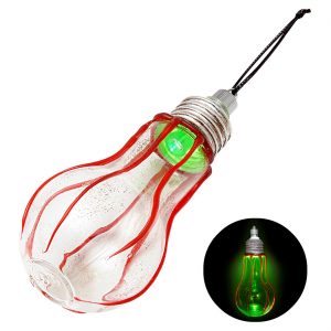 Blutiges Deko Accessoire mit LED blutige Glühbirne mit grünem Licht 11cm rot-grün