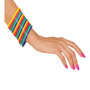 80er Jahre Armreifen Set multicolor neonbunt