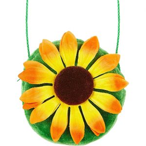 Blumen Sonnenblumen Handtasche Umhängetasche aus Samt gelb-grün