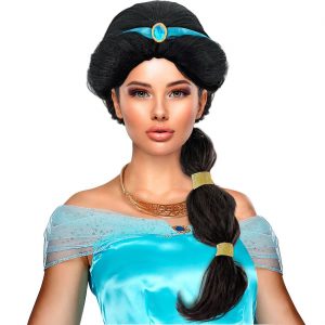 Orientalin Zopfperücke ein Zopf Arabische P. Langhaarfrisur Arabische Prinzessin Jasmin Zopf schwarz
