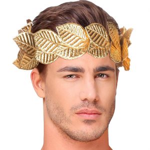 Römer Griechen Lorbeerkranz Lorbeerkrone metallic Stirnband Deluxe gold