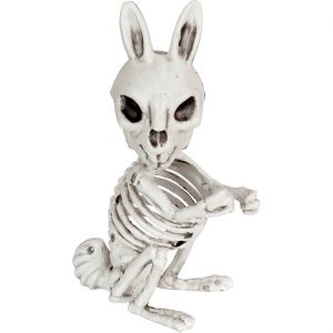 Tierskelett Hase bleich Deko Standfigur Hasenskelett 16cm grau