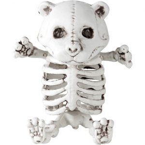 Tierskelett Teddy bleich Deko Standfigur Teddybärenskelett 15cm grau