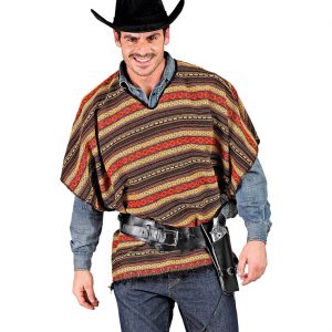 Mexikaner Kostüm Poncho Überwurf 100x75cm braun