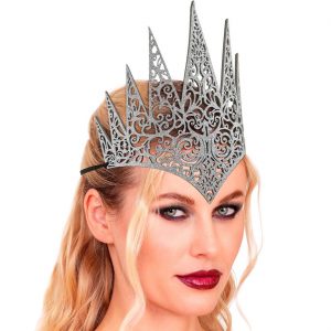 Edeldame Königin Krone Diadem wuchtig silber