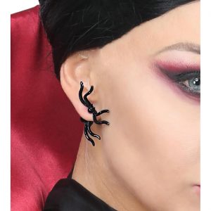 Spinnen Ohrringe filigran Spinne steckt im Ohr Optik schwarz