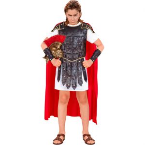 Gladiator Spartaner Kinderkostüm Tunika kurz Lederoptik RÖMISCHER CENTURIO braun-rot