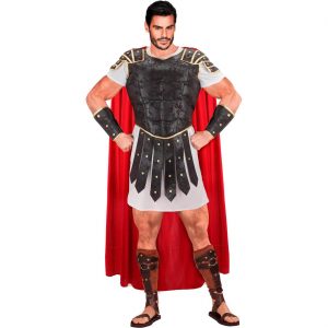 Gladiator Spartaner Kostüm Tunika kurz Lederoptik RÖMISCHER CENTURIO braun-rot
