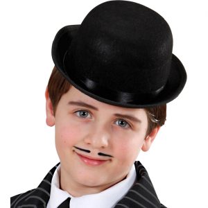 Steampunk / Edelleute Hut Melone aus Filz für Kinder Classic schwarz