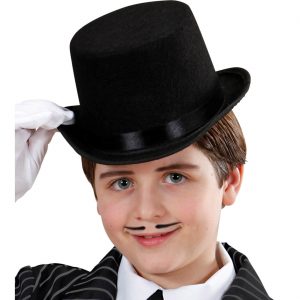 Steampunk / Edelleute Zylinderhut aus Filz für Kinder Classic schwarz