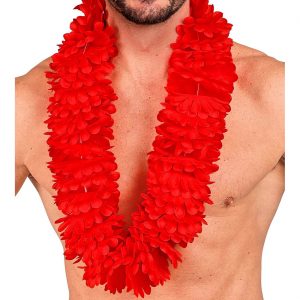 Hawaii / Blumen Halskette Hawaiikette Lei Deluxe rot