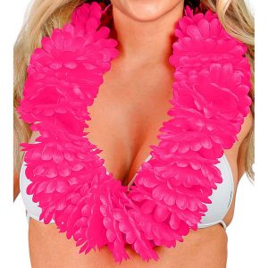 Hawaii / Blumen Halskette Hawaiikette Lei Deluxe pink