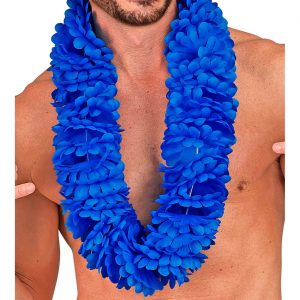 Hawaii / Blumen Halskette Hawaiikette Lei Deluxe blau