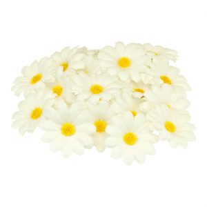 Blumen Margeriten Deko Blüten aus Polyester Gänseblümchen weiß-gelb