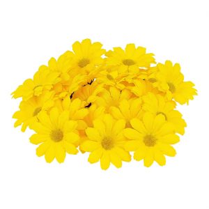 Blumen Margeriten Deko Blüten aus Polyester Gänseblümchen gelb