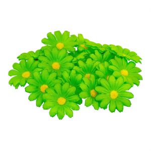 Blumen Margeriten Deko Blüten aus Polyester Gänseblümchen grün-gelb